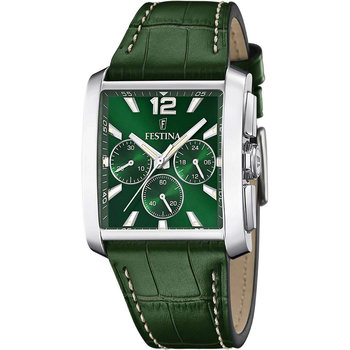 FESTINA Chronograph Green Leather Strap