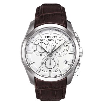 TISSOT T-Classic Couturier Chronograph Brown Leather Strap