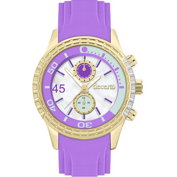 DECERTO Ice Lolly Ladies Rose Gold Alloy Purple Rubber Strap