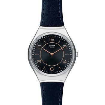 SWATCH Skincounter Black Leather Strap