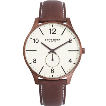 PIERRE CARDIN Mens Brown Leather Strap