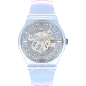 SWATCH New Gent Flowerscreen Light Blue Silicone Strap