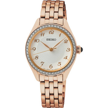 SEIKO NZD 775 Crystals Rose Gold Stainless Steel Bracelet