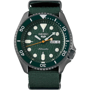 SEIKO 5 Sports Automatic Green Synthetic Strap