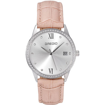 GREGIO Elise Crystals Pink Leather Strap