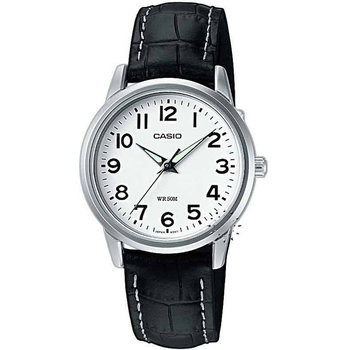 CASIO Collection Black Leather Strap