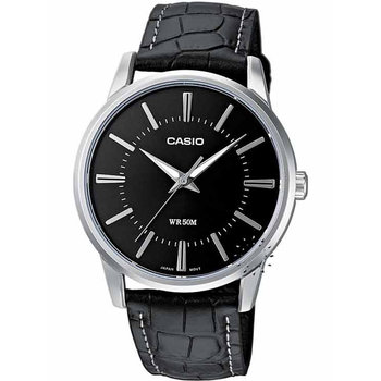 CASIO Collection Gents Black Leather Strap