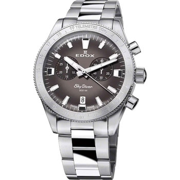 EDOX Skydiver Chronograph Silver Stainless Steel Bracelet Limited Edition