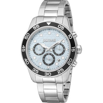 JUST CAVALLI Gents Chronograph Silver Stainless Steel Bracelet