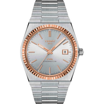 TISSOT PRX Powermatic 80 Steel with 18ct Rose Gold Bezel