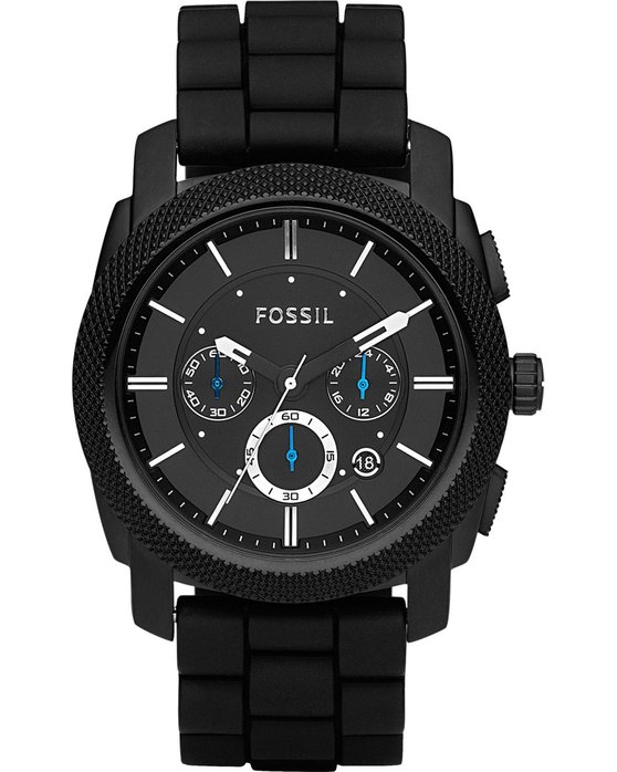 FOSSIL Machine Chronograph Black Silicone Strap