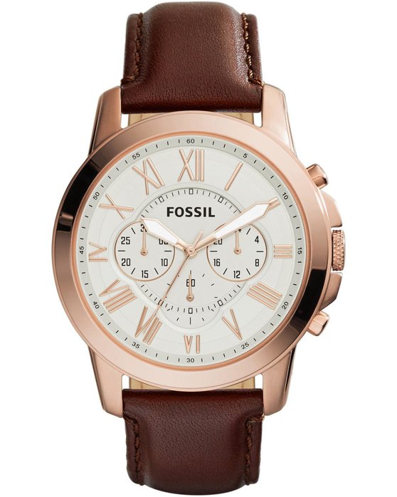 FOSSIL Grant Chronograph Brown Leather Strap