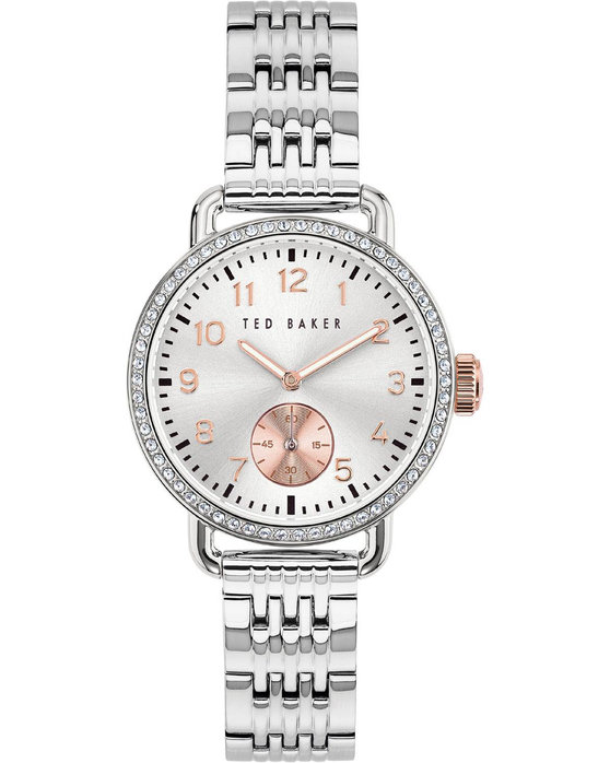 TED BAKER Hannahh Crystals Silver Stainless Steel Bracelet