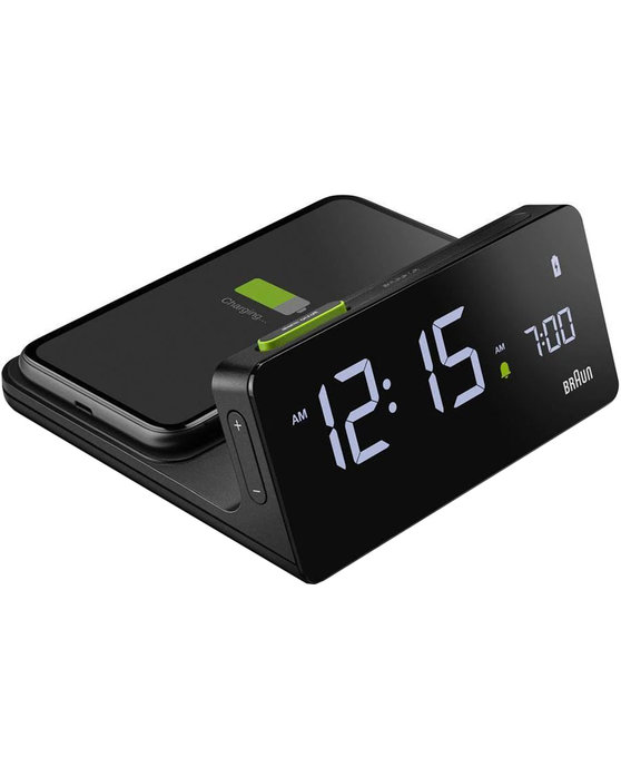 BRAUN Ψηφιακό Ρολόι - Ξυπνητήρι Μαύρο με ασύρματο φορτιστή κινητών