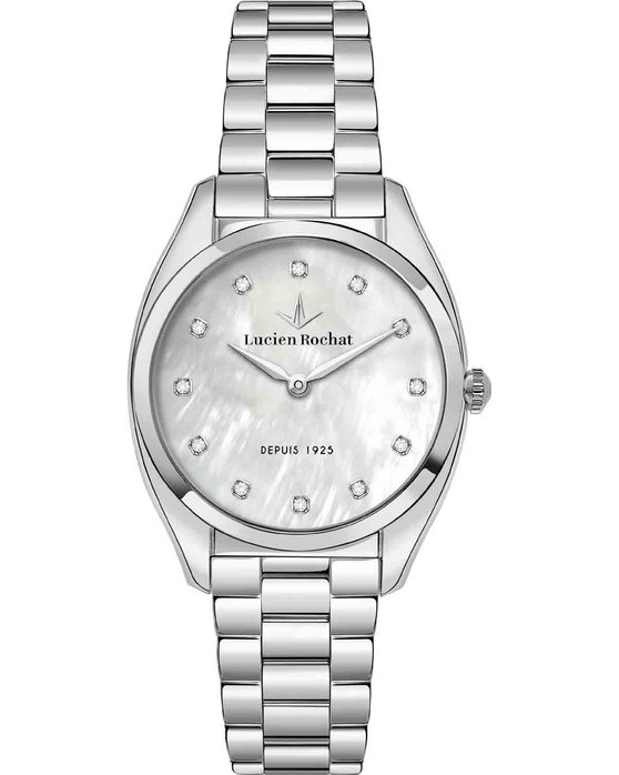 LUCIEN ROCHAT Mademoiselle Diamonds Silver Stainless Steel Bracelet