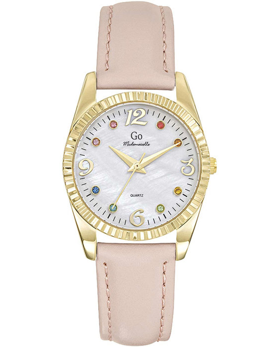 GO Mademoiselle Crystals Pink Leather Strap