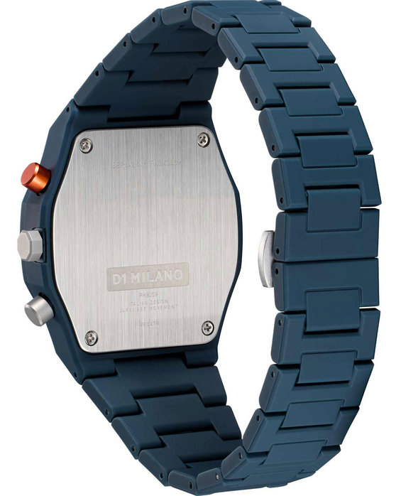 D1 MILANO Polychrono Chronograph Blue Polycarbonate Bracelet