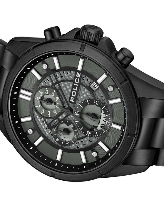 POLICE Burbank Chronograph Black Stainless Steel Bracelet