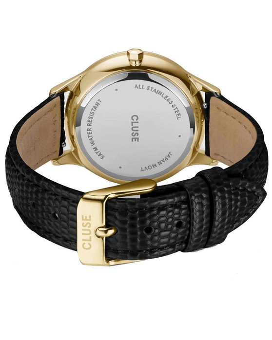 CLUSE Minuit Black Leather Strap