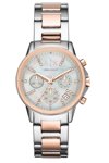 ARMANI EXCHANGE Lady Banks Crystals Chronograph Two Tone Stainless Steel Bracelet