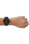 DIESEL Vert Black Leather Strap