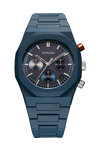 D1 MILANO Polychrono Chronograph Blue Polycarbonate Bracelet