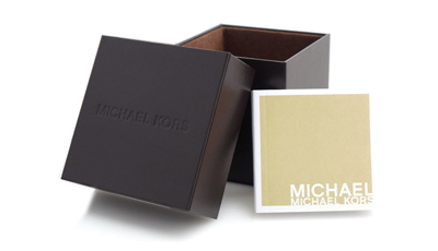 MICHAEL KORS Sage Crystals Brown Leather Strap