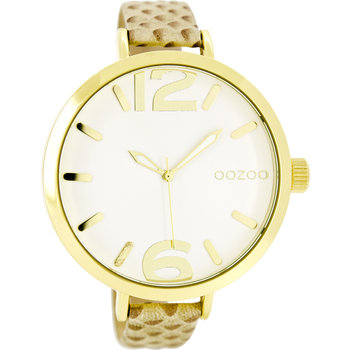 OOZOO XL Τimepieces Gold Animal Print Leather Strap