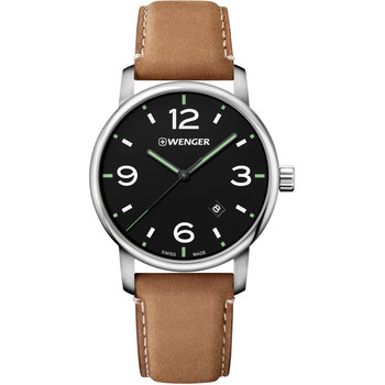 WENGER Urban Brown Leather Strap