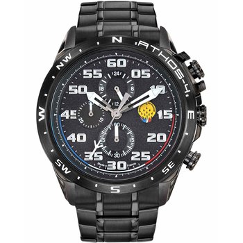 PATROUILLE DE FRANCE Athos 4 Chronograph Black Stainless Steel Bracelet