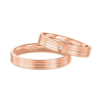 Wedding rings in 8ct Rose