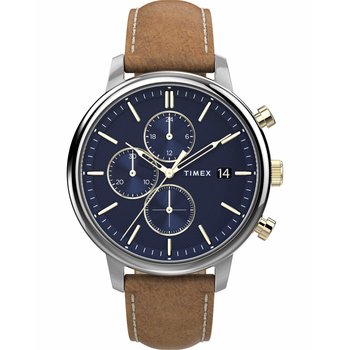 TIMEX Chicago Chronograph Brown Leather Strap