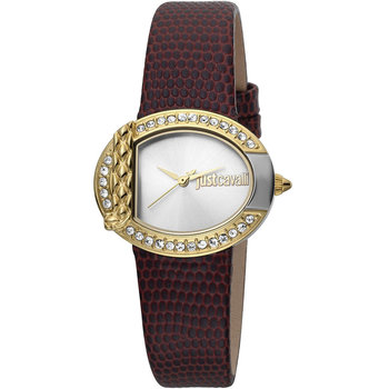 Just CAVALLI C by JC Crystals Bordeaux Leather Strap