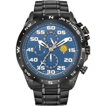 PATROUILLE DE FRANCE Athos 4 Chronograph Black Stainless Steel Bracelet