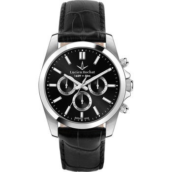 LUCIEN ROCHAT Leman Chronograph Black Leather Strap