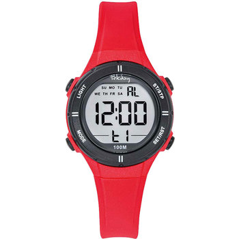 TEKDAY Chronograph Red Silicone Strap