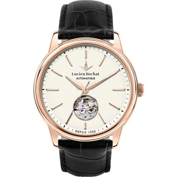 LUCIEN ROCHAT Iconic Automatic Black Leather Strap