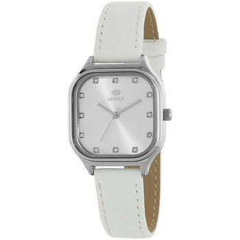 MAREA Crystals White Leather Strap