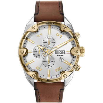 DIESEL Spiked Chronograph Brown Leather Strap