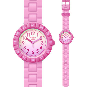 FLIK FLAK Pink Summer Splash with Pink Silicone Strap