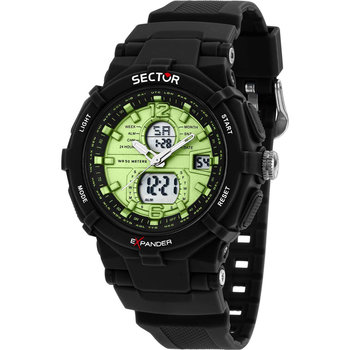 SECTOR EX-09 Dual Time Chronograph Black Plastic Strap