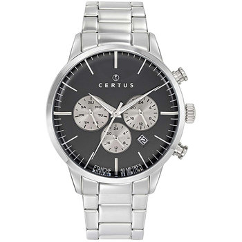 CERTUS Dual Time Silver Stainless Steel Bracelet