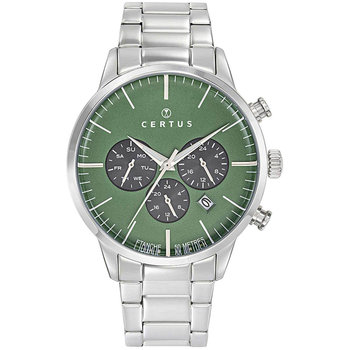 CERTUS Dual Time Silver Stainless Steel Bracelet