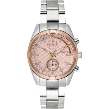 BREEZE Starlight Swarovski Chronograph Silver Stainless Steel Bracelet