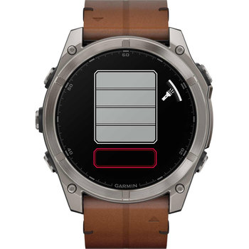 GARMIN Fenix 8 51mm AMOLED Sapphire Titanium with Chestnut Brown Leather Strap