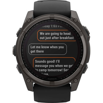 GARMIN Fenix 8 51mm Solar Sapphire Titanium Carbon Gray with Black Silicone Band (preorder)