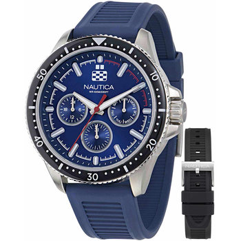 NAUTICA NCT Windrose Blue Silicone Strap Gift Set