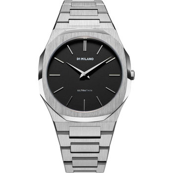 D1 MILANO Ultra Thin Silver Stainless Steel Bracelet