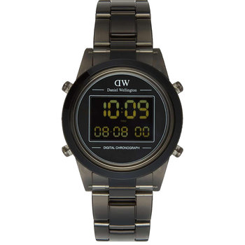 DANIEL WELLINGTON Retro Digital Dual Time Chronograph Dark Grey Bio-based Plastic Strap 36 mm