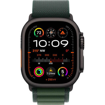 Apple Watch Ultra 2 GPS + Cellular 49mm Black Titanium Case with Dark Green Alpine Loop - Large (pre-order)